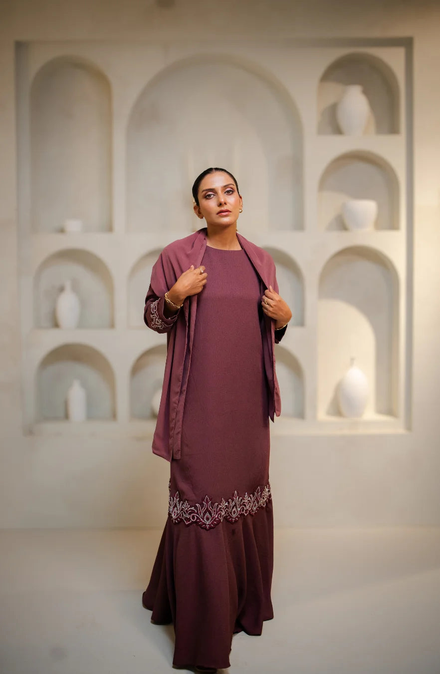 Sareen - Embroidered Abaya Set
