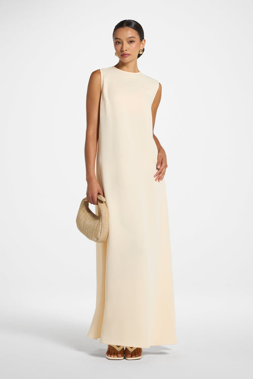 Draped Kaftan Dress — Peach, detail (placeholder image)