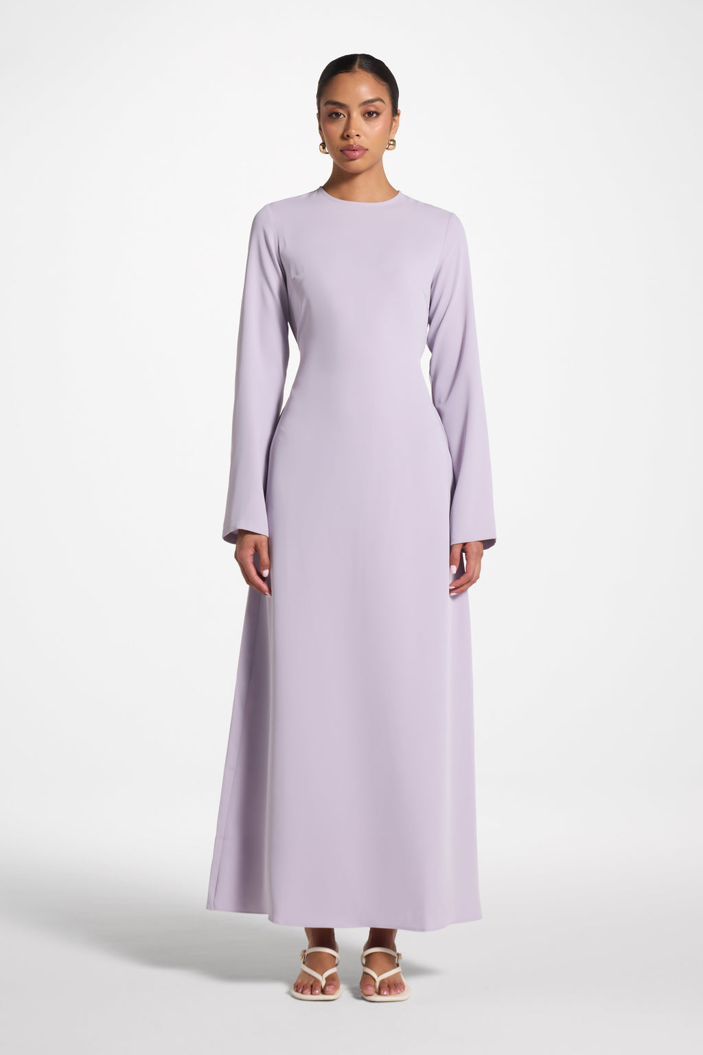 Tie-Back Maxi Dress — Lilac, back detail (placeholder image)