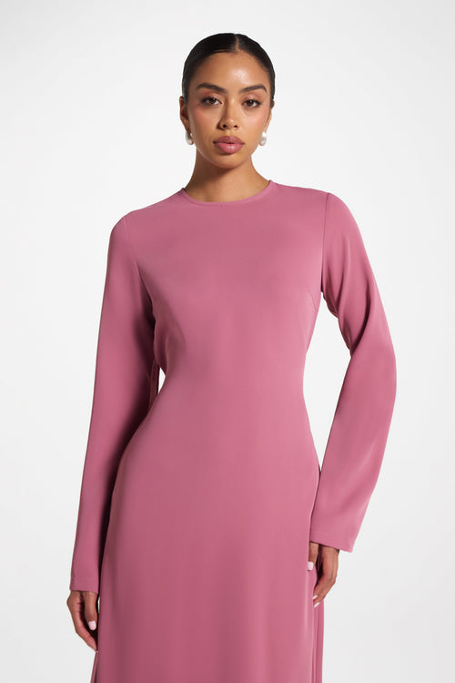 Rouched Wrap Dress — Vintage Rose, back detail (placeholder image)